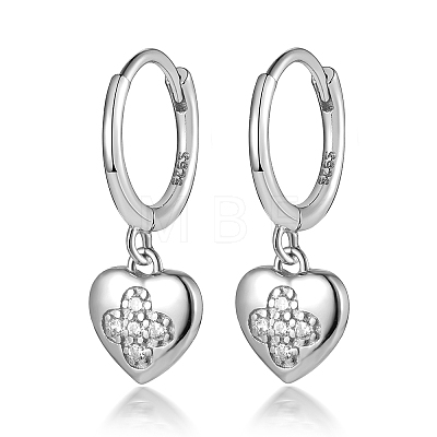 S925 Sterling Silver Heart Earrings RW7199-4-1