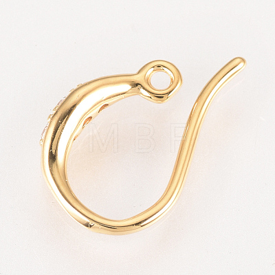 Brass Micro Pave Cubic Zirconia Earring Hooks ZIRC-Q002-144G-1
