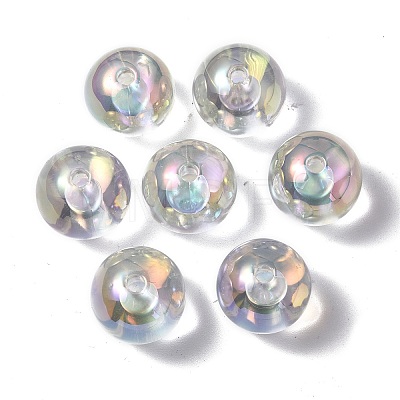 UV Plating Rainbow Iridescent Acrylic Beads PACR-E001-06-1