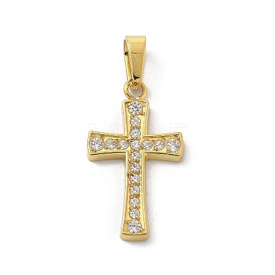 Ion Plating(IP) 304 Stainless Steel Micro Pave Cubic Zirconia Pendants STAS-Z107-08G-09-1