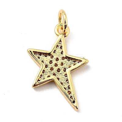 Brass Micro Pave Cubic Zirconia Pendants KK-E015-14G-1