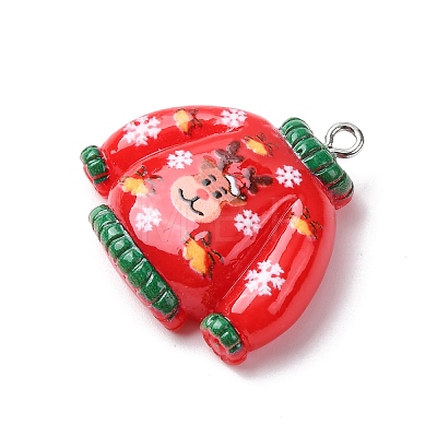 Christmas Opaque Resin Pendants RESI-A049-05H-1