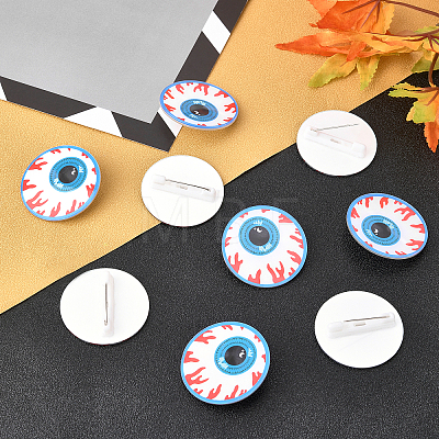 AHADERMAKER 20Pcs Eyeball Acrylic Badges Brooch Pins JEWB-GA0001-05-1