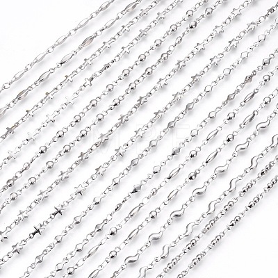 304 Stainless Steel Link Chains Necklaces NJEW-F242-02P-1