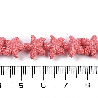 Synthetic Coral Dyed Carved Beads Strands CORA-K009-06A-08-1