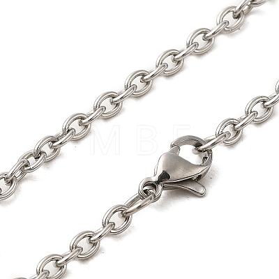 202 Stainless Steel Cable Chain Necklaces STAS-A100-11P-1