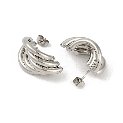 201 Stainless Steel Stud Earrings for Women EJEW-F345-02P-1