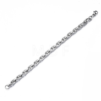 Non-Tarnish 201 Stainless Steel Rope Chain Bracelet BJEW-S057-82-1