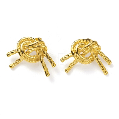 304 Stainless Steel Knot Stud Earrings for Women EJEW-K244-04G-1