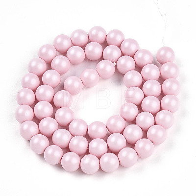 Baking Painted Pearlized Glass Pearl Bead Strands HY-N002-8mm-B04-1