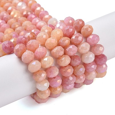 Faceted Electroplated Glass Beads Strands GLAA-C023-02-B09-1
