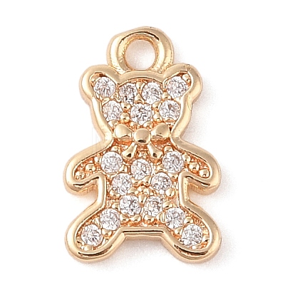 Brass with Clear Cubic Zirconia Charms KK-N256-25C-G-1