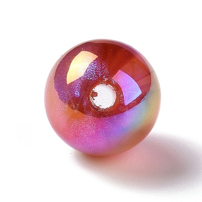UV Plating Rainbow Iridescent Acrylic Beads OACR-C010-14D-1