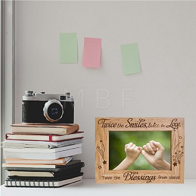 Rectangle with Star & Word Wooden Photo Frames AJEW-WH0292-007-1