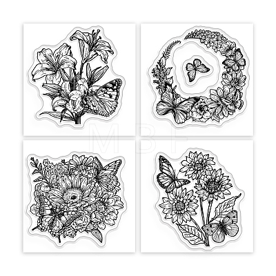 4Pcs 4 Styles PVC Stamp DIY-WH0487-0075-1