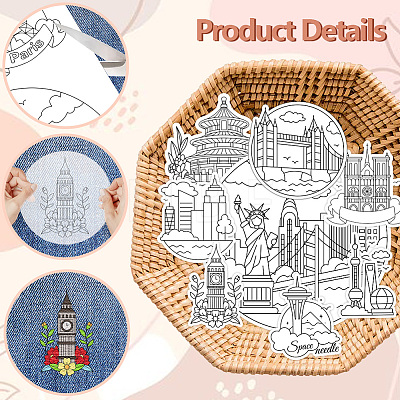 4 Sheets 11.6x8.2 Inch Stick and Stitch Embroidery Patterns DIY-WH0455-197-1