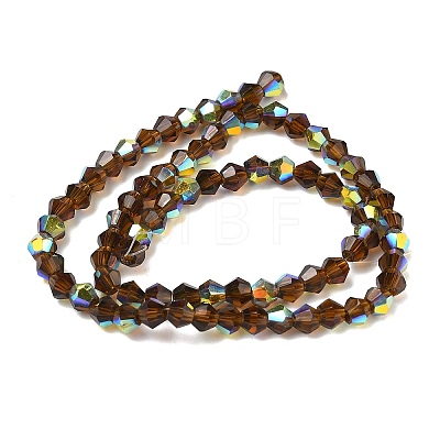 Electroplate Transparent Glass Beads Strands EGLA-K015-18V-1
