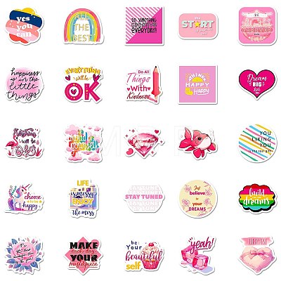 50Pcs Paper Waterproof Stickers PW-WGBC00F-01-1