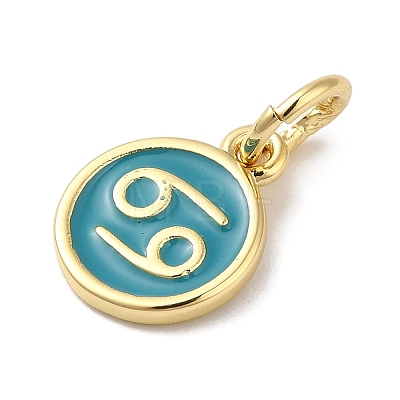 Real 18K Gold Plated Brass Enamel Charms KK-L216-001G-B05-1