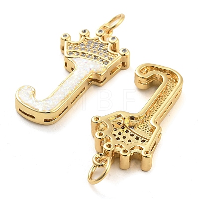 Brass Micro Pave Clear Cubic Zirconia Pendants KK-G498-01J-02-1