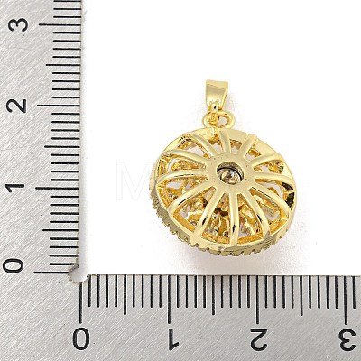 Rack Plating Brass Cubic Zirconia Pendants KK-M291-01G-1