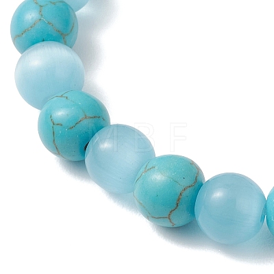 2Pcs Natural Howlite & Synthetic Turquoise Beads Stretch Bracelets BJEW-JB13286-1