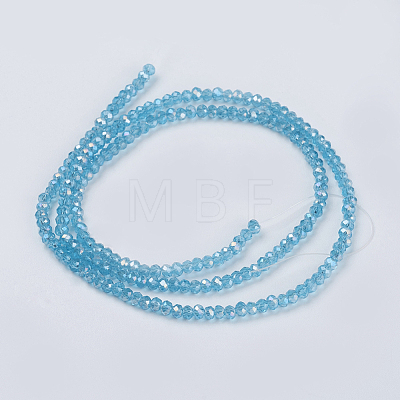 Electroplate Glass Beads Strands GLAA-F076-FR08-1