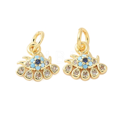 Brass Micro Pave Cubic Zirconia Charms KK-U056-46G-1