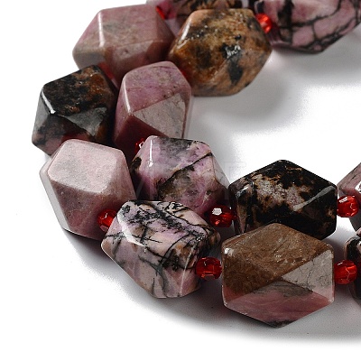 Natural Rhodonite Beads Strands G-C182-31-02-1