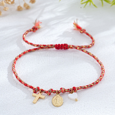 Religion Brass & Natural Shell Charm Bracelets LS-KR4902-1-1