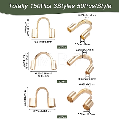 150Pcs 3 Styles 304 Surgical Stainless Steel Wire Guardian and Protectors STAS-TA0006-36G-1