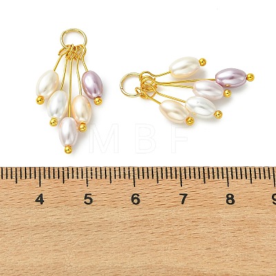 Electroplated Shell Pearl Pendants PALLOY-JF05645-1