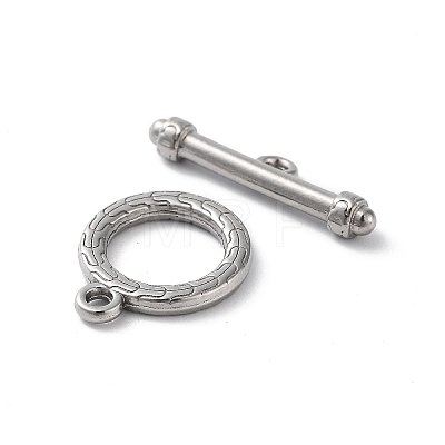 Non-Tarnish 304 Stainless Steel Ring Toggle Clasps X-STAS-A092-09E-P-1