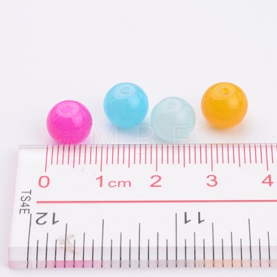 Imitation Jade Glass Round Beads X-GLAA-A022C-8mm-M-1