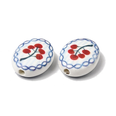 Hand Painted Oval Porcelain Beads PR-CBA03B0-01B-1
