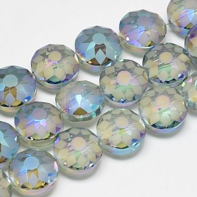 Electroplate Glass Beads Strands EGLA-Q084-12mm-06-1
