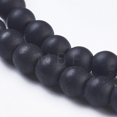Synthetic Black Stone Bead Strands X-G-R345-4mm-38-1-1