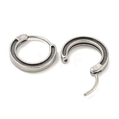 316 Surgical Stainless Steel Hoop Earrings EJEW-D096-11B-AS-1