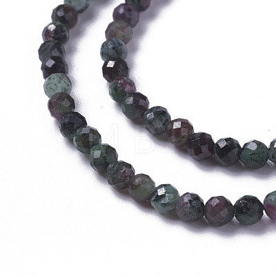Natural Ruby in Zoisite Beads Strands G-F596-33-2mm-1