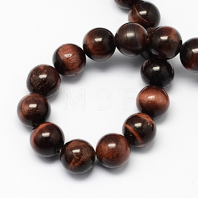 Natural Red Tiger Eye Stone Bead Strands G-R193-08-6mm-1