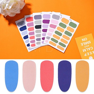 Solid Color Design Self-Adhesive Nail Decals MRMJ-R086-QY-M-1