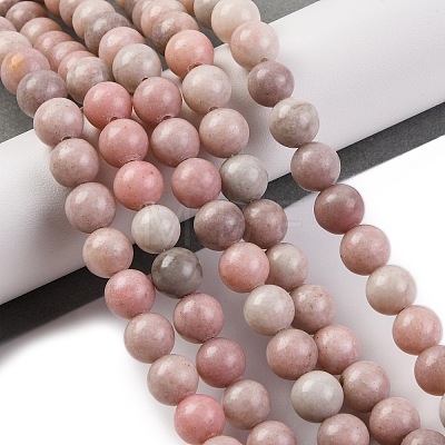 Natural Pink Opal Beads Strands G-E444-28-8mm-01-1