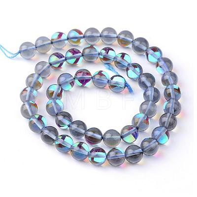 Synthetic Moonstone Beads Strands G-R375-8mm-B03-1