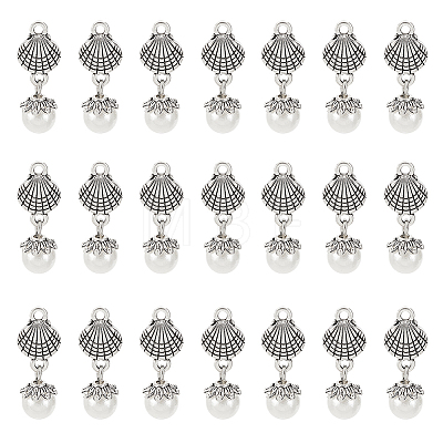 32Pcs Acrylic Imitated Pearl Pendants FIND-AR0003-36-1