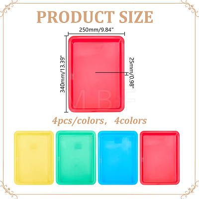 16Pcs 4 Colors Plastic Display Trays for Jewelry ODIS-HY0001-07-1