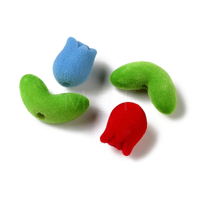 Flocking Opaque Acrylic Beads OACR-P038-01A-M-1
