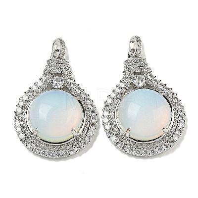 Opalite with Clear Cubic Zirconia Pendants G-G133-01P-24-1