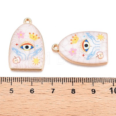 Printed Rack Plating Alloy Enamel Pendants ENAM-T020-03A-1