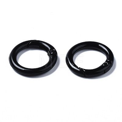 Spray Painted Eco-Friendly Alloy Spring Gate Rings PALLOY-T080-01A-NR-1