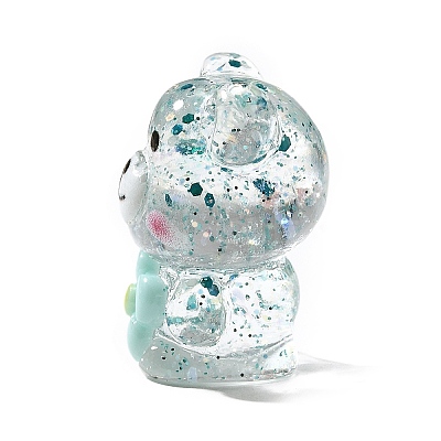 Transparent Resin Little Bear Ornament RESI-S015-01I-1